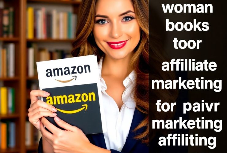 A stunning woman promoting top High-Paying Affiliate Programs for Amazon Books.
