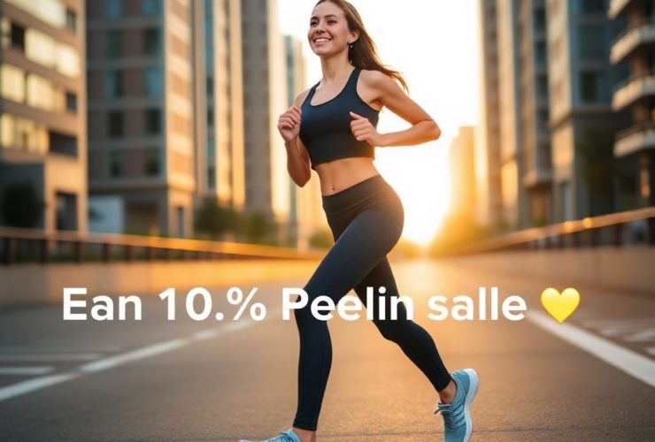 Beautiful athletic woman jogging in Adidas Adizero SL2 shoes at sunrise, representing health, style, and success with Adidas Affiliate Programs.