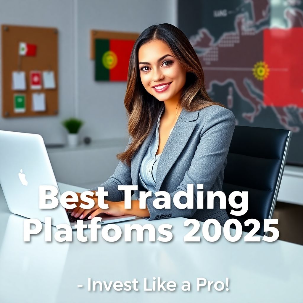 Beautiful woman confidently trading online with graphs on screen, representing the best trading platforms in Hong Kong, Portugal, and Malta for 2025.